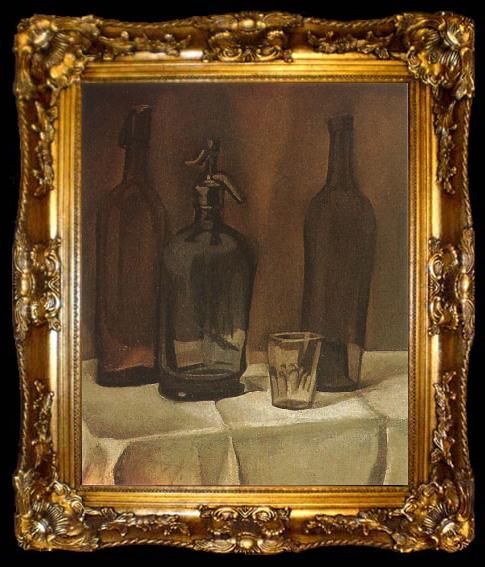 framed  Juan Gris Siphon and winebottle, ta009-2